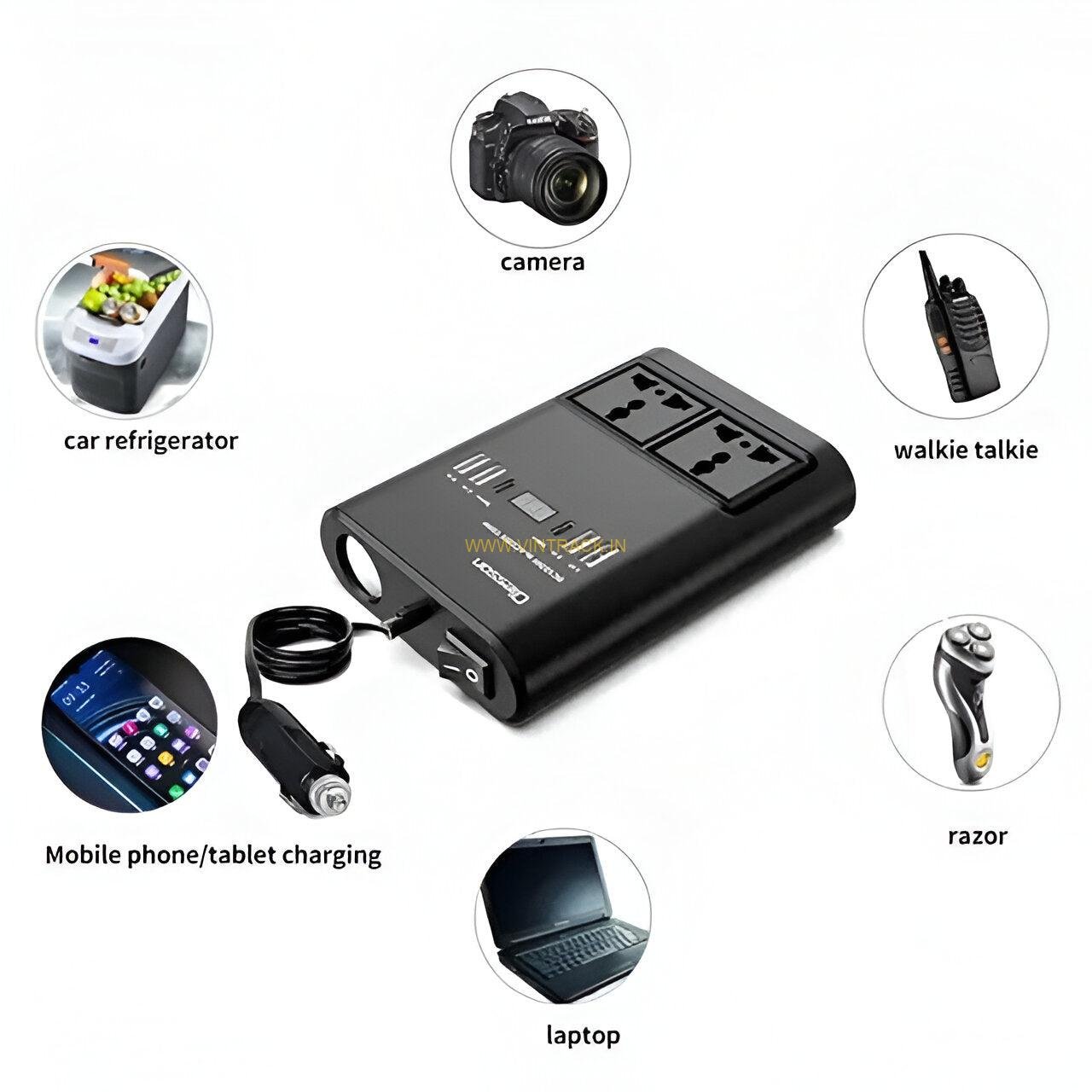 Car Power Inverter DC to AC Converter 150W with DC Output Port 3.1A | Vehicle USB Adapter for Charging Electronics PS184 - Image 2