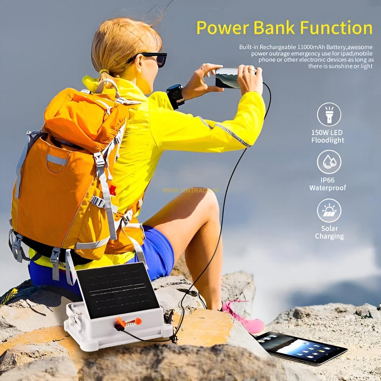 USB Rechargeable Solar LED Camping Light 100W PS22 | Portable Outdoor Lantern for Hiking, Trekking, Travel & Emergency Use - Image 5