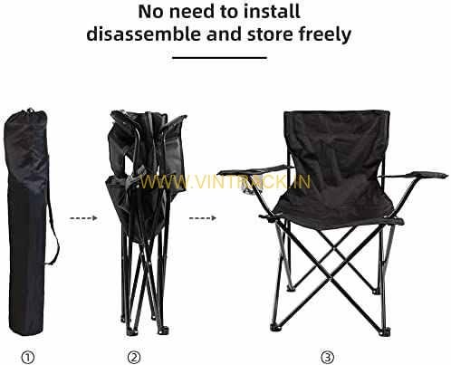 Camping Chair PS150 – Lightweight Foldable Aluminum Outdoor Chair for Camping, Hiking, Fishing & Travel - Image 2
