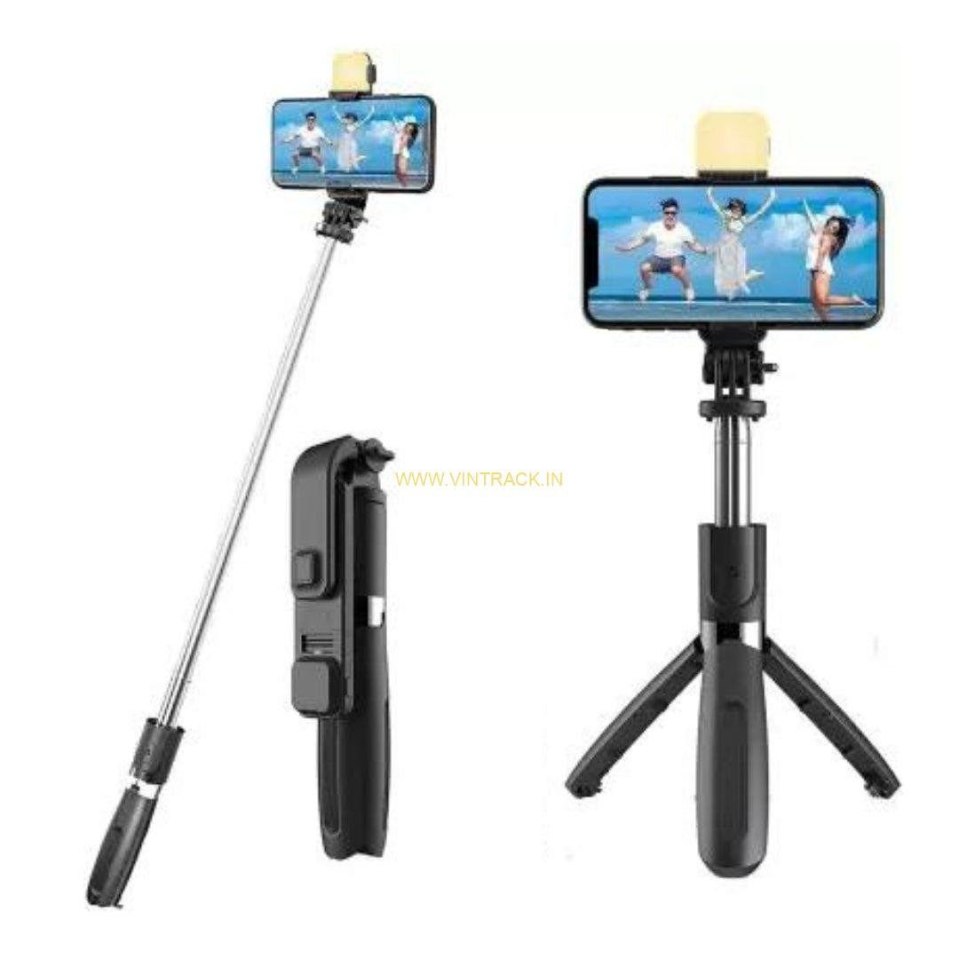 Bluetooth Tripod Selfie Stick – Small Size, Lightweight & Portable Phone Holder with Remote Control