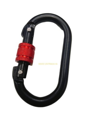 Locking Oval Steel Carabiner – Heavy-Duty Swivel Carabiner for Climbing, Safety Harness & Fall Protection