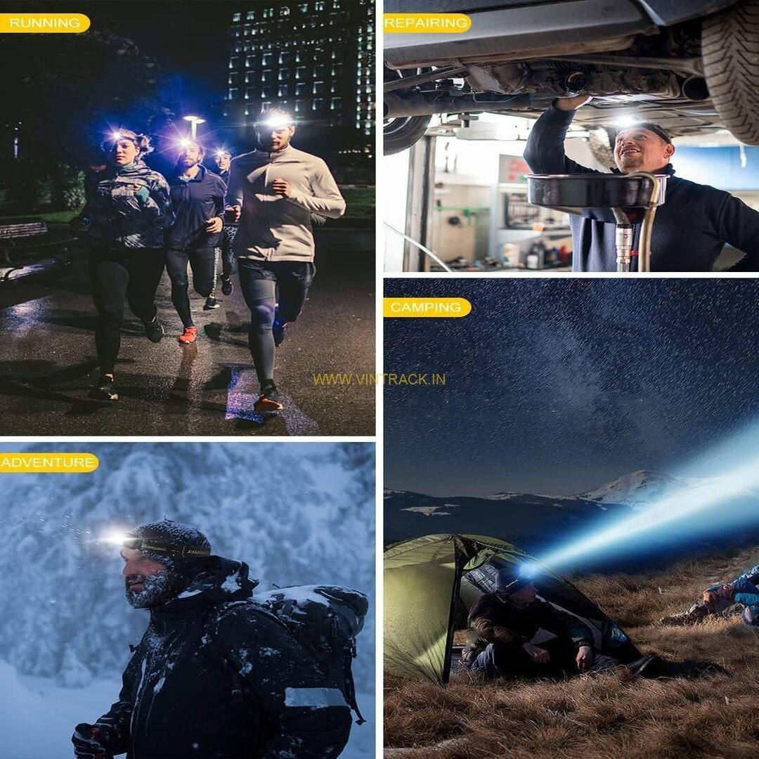 Rechargeable LED Headlamp PS-57 | Hands-Free Headlamp with Motion Sensor for Camping, Hiking, and Outdoor Use - Image 5