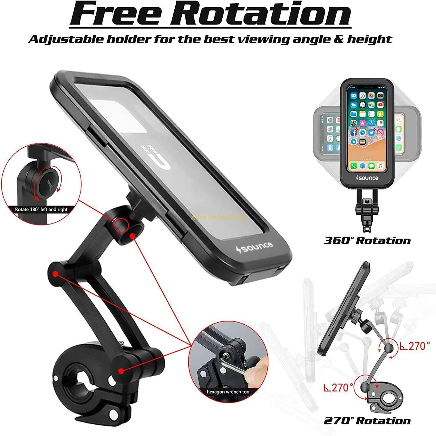 Hold Up Bike Phone Mount | Waterproof Cell Phone Holder with 360° Rotation for All Smartphones - Image 3