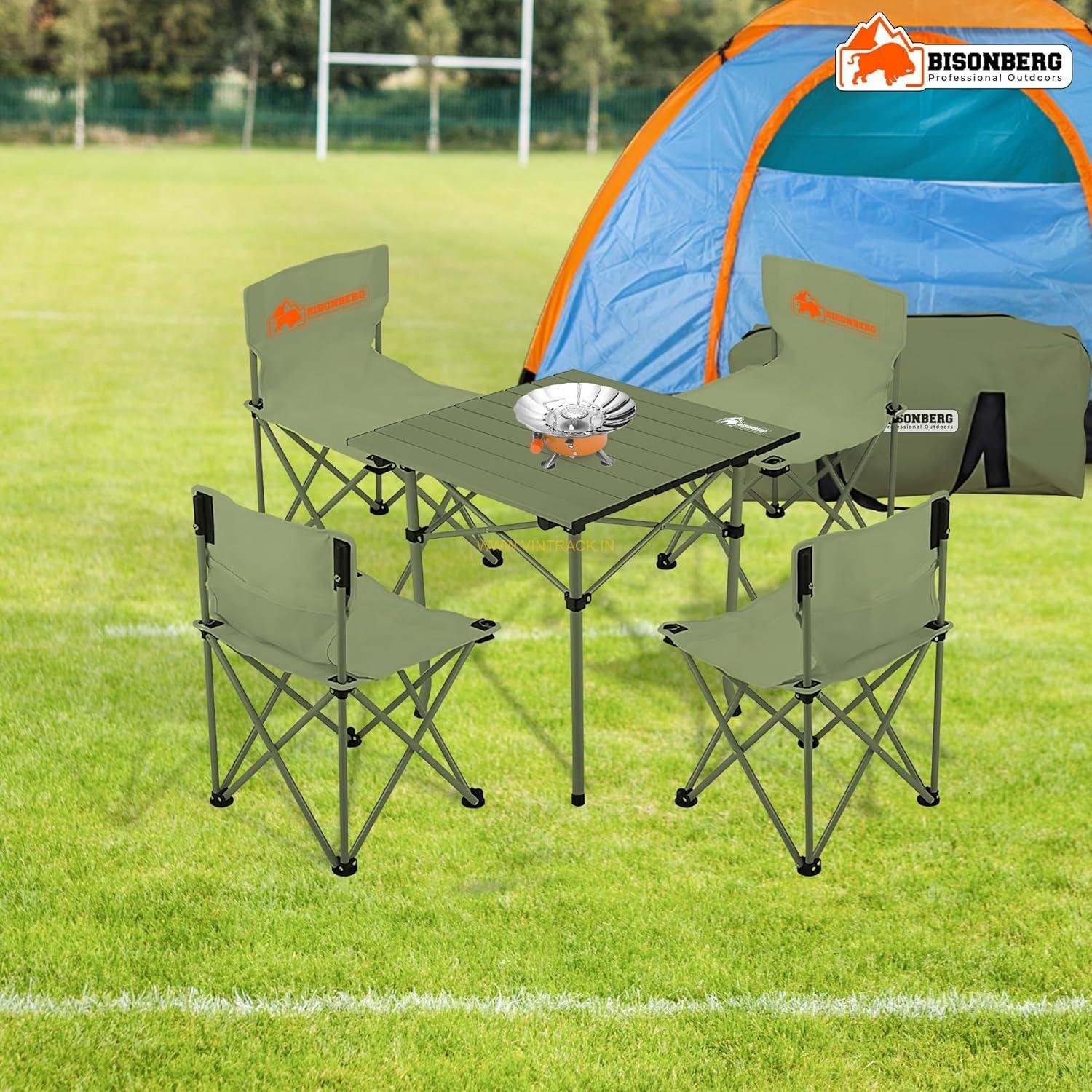 Outdoor Portable Folding Camping Table with 4 Chair Set PS120 | Foldable Picnic Dining Table for Travel, Hiking, Fishing & Camping - Image 4