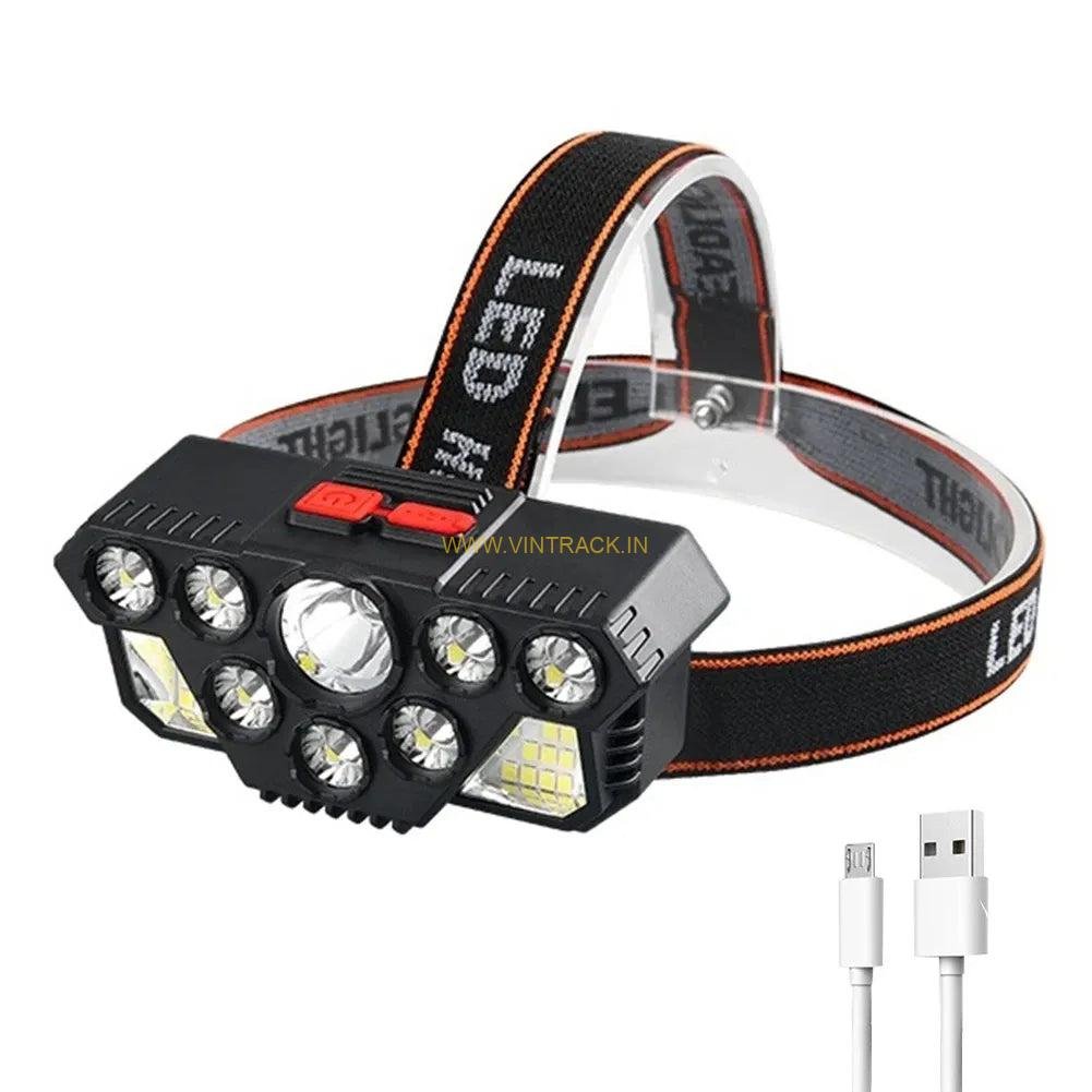 Super Bright COB Headlamp PS-64 | USB Rechargeable LED Headlamp for Camping, Hiking, and Outdoor Use