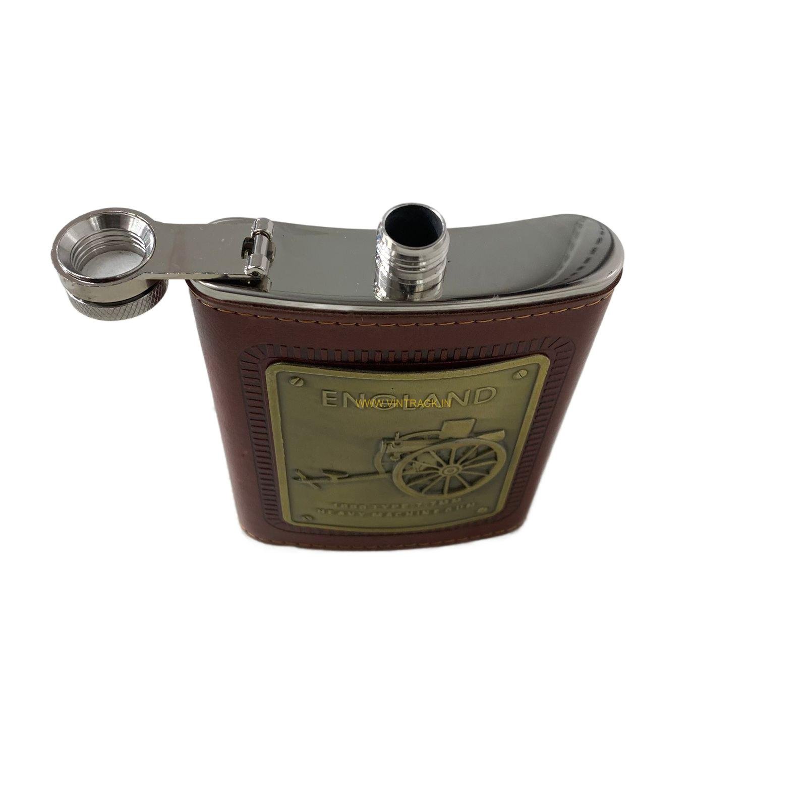 Party-Hut Leather Stainless Steel Hip Flask 8OZ (236ML) – Portable Drink Flask for Outdoor & Travel Use - Image 5
