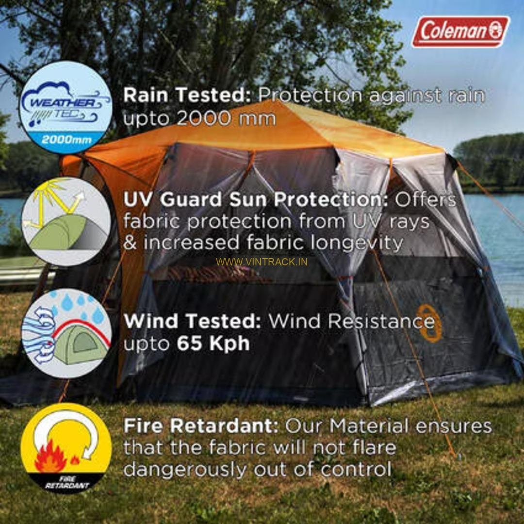 Coleman Cortes Octagon 8 Tent (Orange) | Spacious 8-Person Waterproof Camping Tent with Easy Setup - Image 3