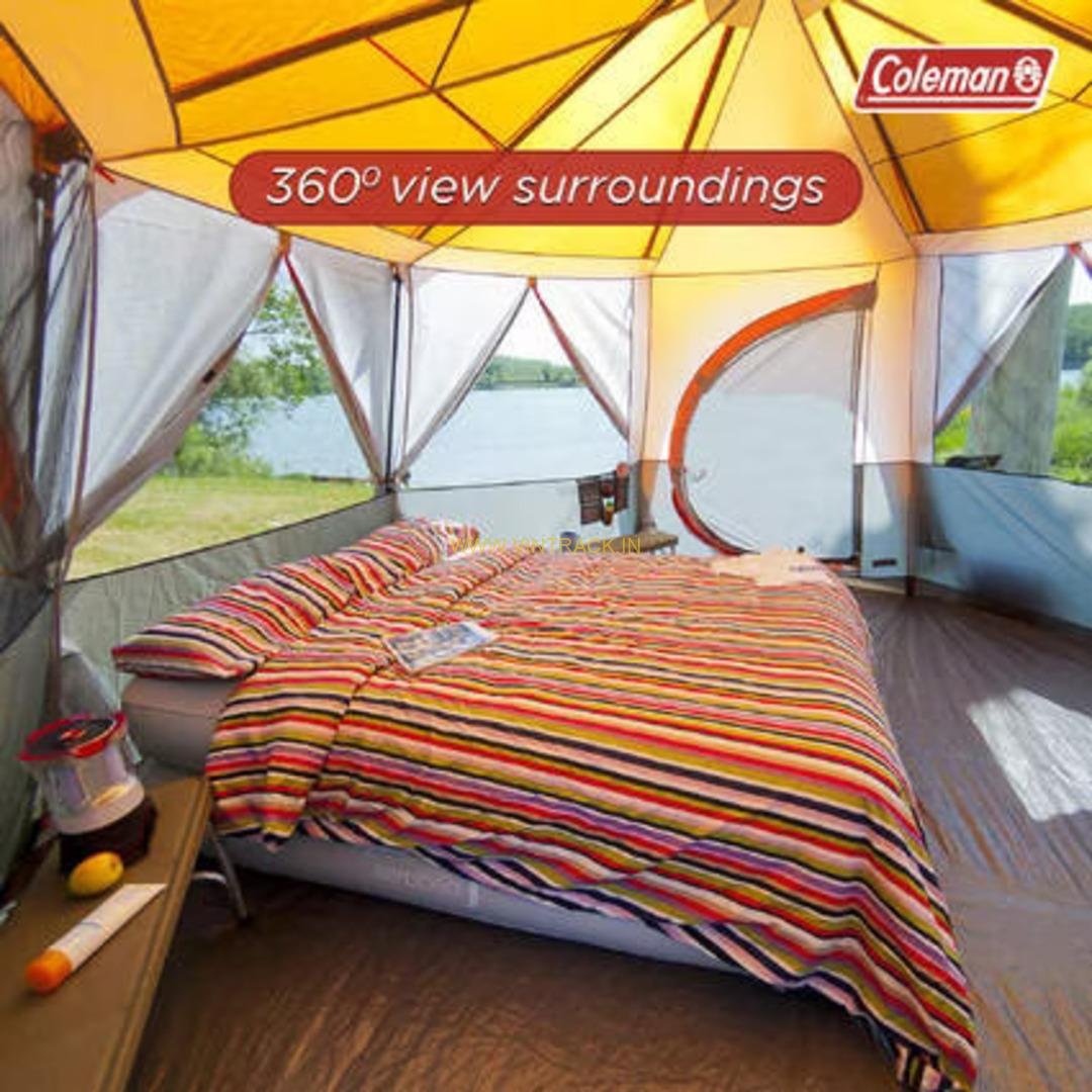 Coleman Cortes Octagon 8 Tent (Orange) | Spacious 8-Person Waterproof Camping Tent with Easy Setup - Image 4