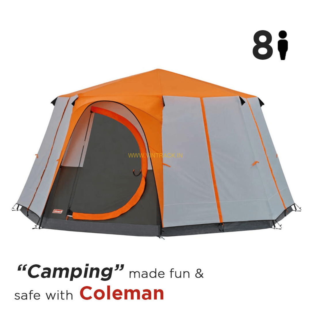 Coleman Cortes Octagon 8 Tent (Orange) | Spacious 8-Person Waterproof Camping Tent with Easy Setup - Image 7