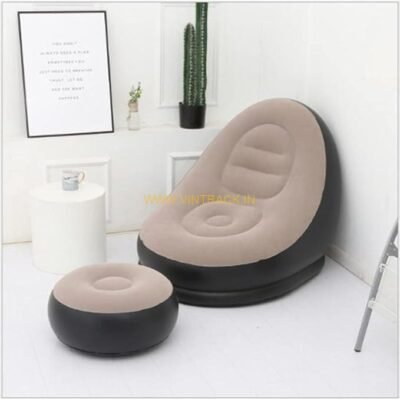 Inflatable Recliner Sofa with Electric Pump for Ultimate Relaxation Inflatable Lounge Chair with Footstool, Durable Material, Lightweight & Portable, Ideal for Home, Office(Multicolor)