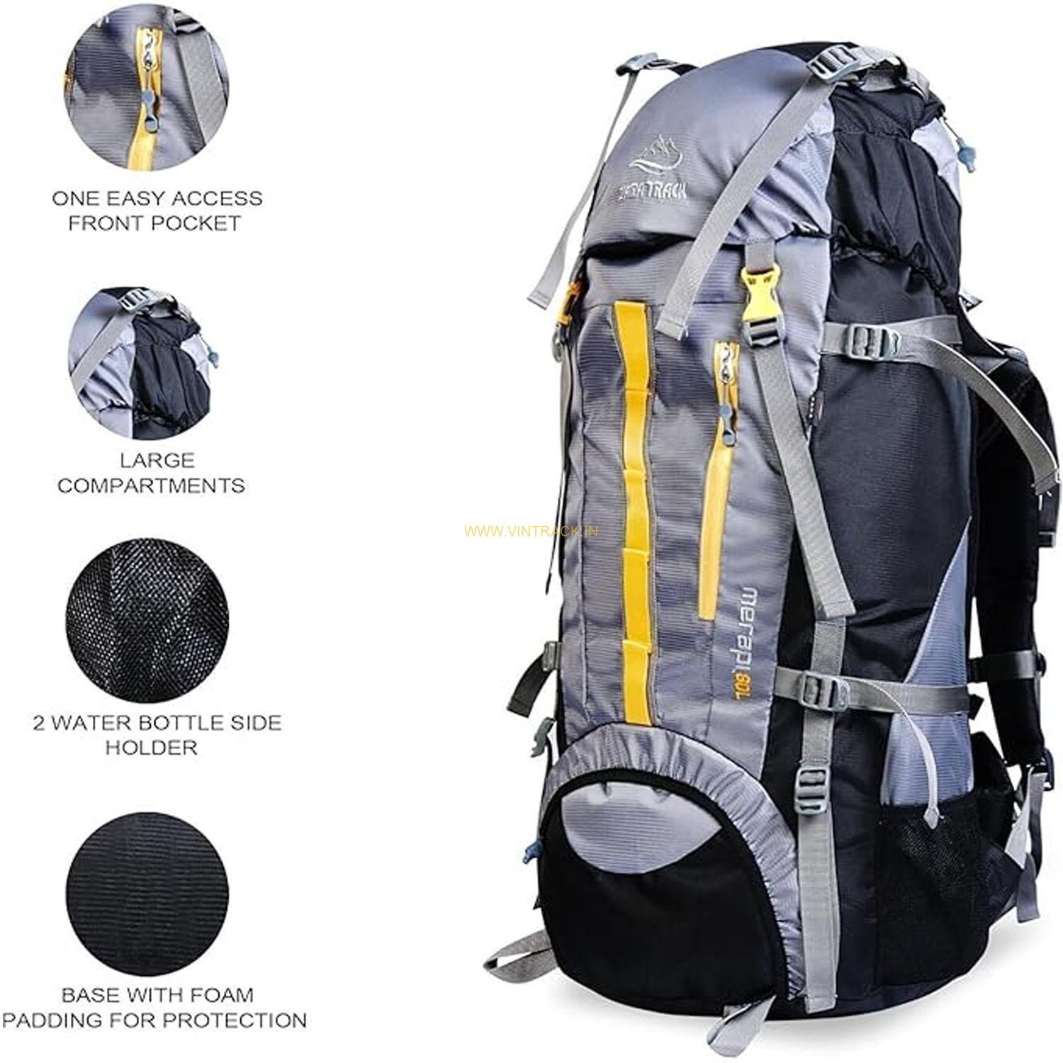 Vintrack Travel Backpack for Sport Camping Hiking Trekking Bag Rucksack - ( 60L, Multicolors ) - Image 2