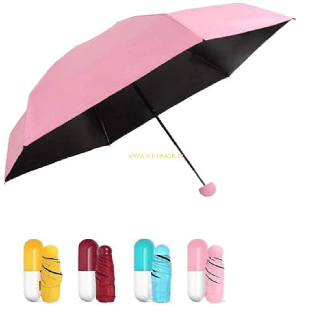 Mini Compact Umbrella – Windproof Travel Umbrella with Sun & Rain Protection and Capsule Case for Easy Storage - Image 4
