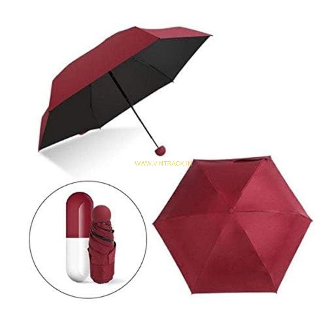 Mini Compact Umbrella – Windproof Travel Umbrella with Sun & Rain Protection and Capsule Case for Easy Storage - Image 2