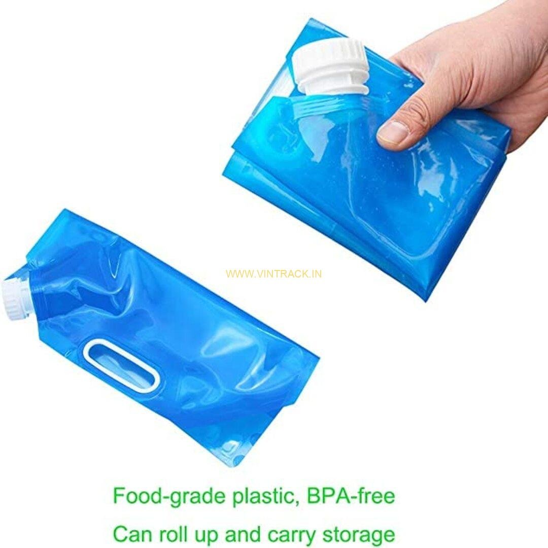 Foldable Portable Water Storage Bag 5 Ltr – Lightweight Collapsible Water Container for Camping, Hiking, Trekking, Picnic & Travel - Image 2