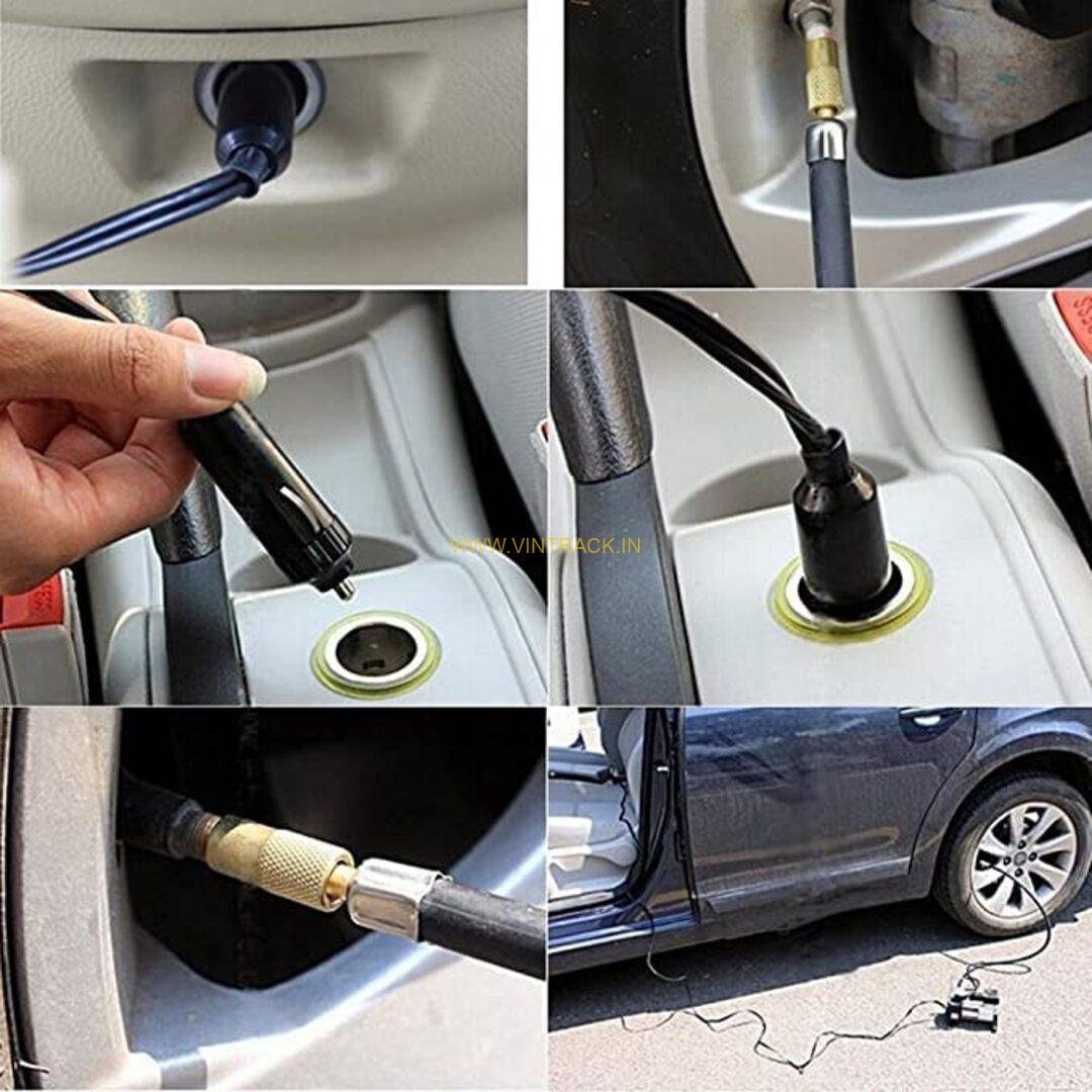 Heavy Duty 12V Electronic Car Tyre Inflator Pump – Copper Winding & Aluminium Body for Fast Inflation - Image 5