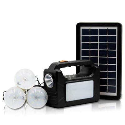 Rocklight RL-2090 Mini Solar Inverter | Portable Solar Power System with 3 LED Bulbs & Mobile Charger