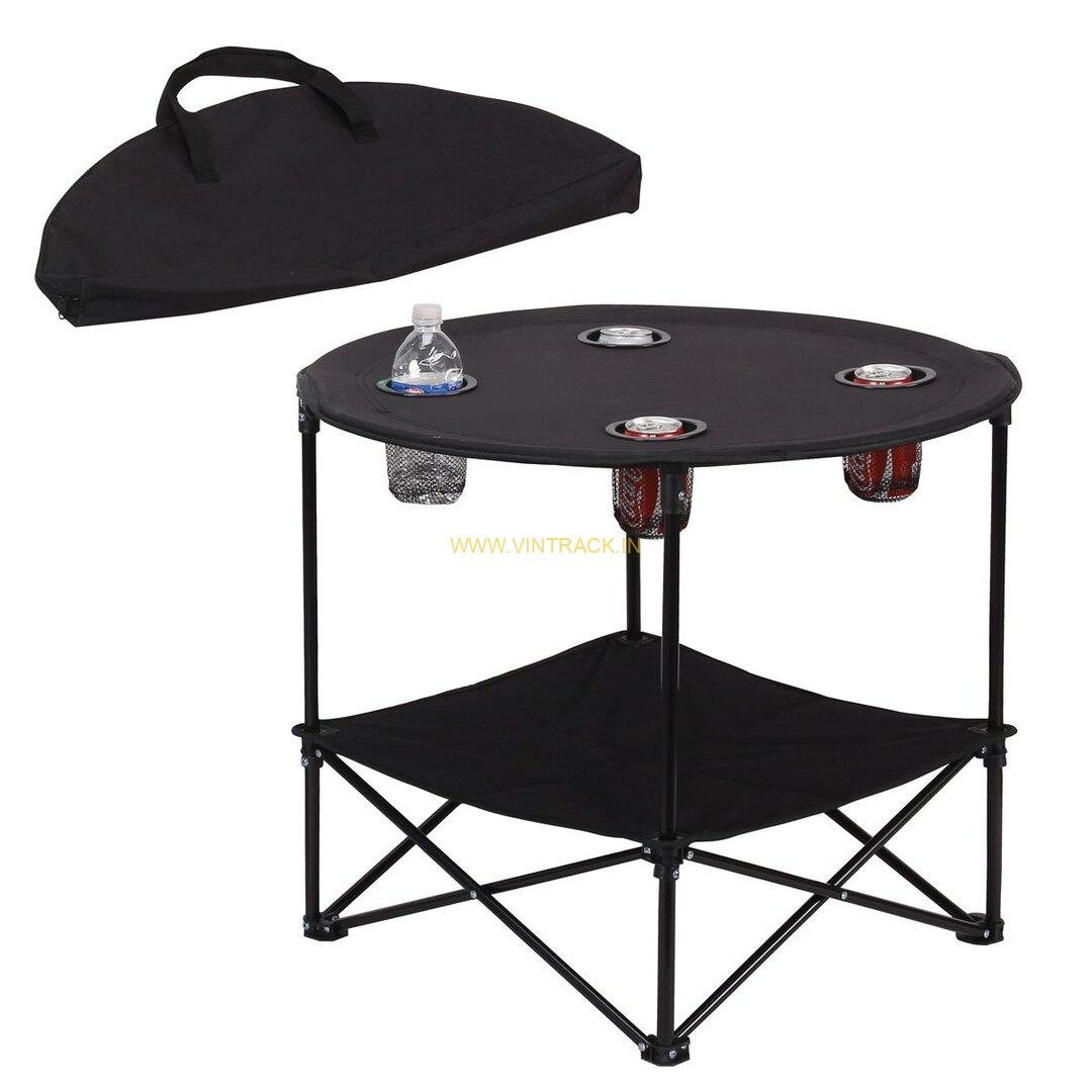 Camping Table with 4 Cup Holders – Portable Foldable Outdoor Table with Compact Packing for Picnic, Travel, Hiking & Camping - Image 3