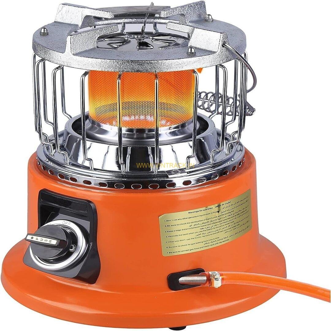 2-in-1 LPG Gas Room Heater & Cooking Stove with ODS Function – Portable Gas Heater for Winter Heating & Cooking