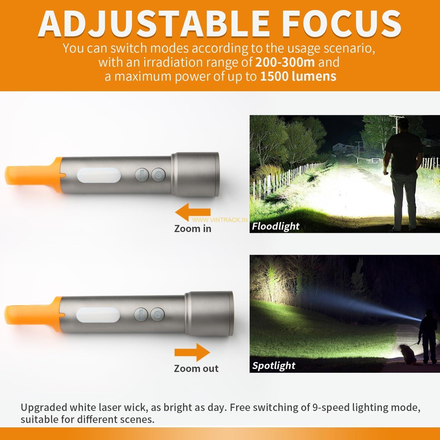 Multifunctional Waterproof Camping Torch | Portable LED Flashlight for Hiking, Outdoor, Emergency & Adventure Use - Image 4
