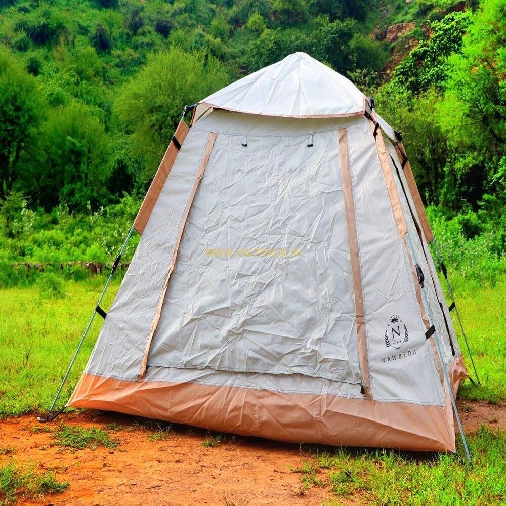 Outdoor Auto Tent – Water-Resistant Portable Instant Big Bird Camping Tent for 5-6 Person Family, Trekking & Hiking (Beige) - Image 5