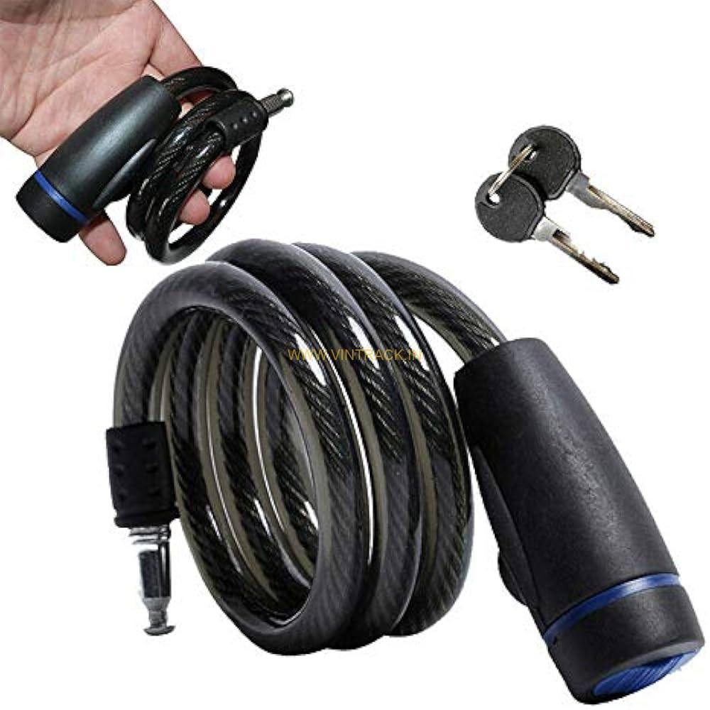 Black Cable Lock for Bicycle | Secure Riding Equipment & Bike Accessories for Cycling, MTB & Outdoor Use