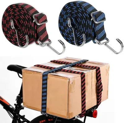 Bungee Cords for Motorcycle, Bike Luggage Rope Belt Double Hook, 3.3 Ft High Elasticity Elastic Rope.