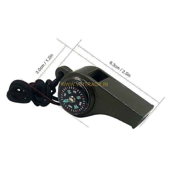 3-in-1 Multi-Function Whistle – Emergency Survival, Safety & Sports Whistle with Built-in Compass, LED Light, and Fire Starter - Image 2