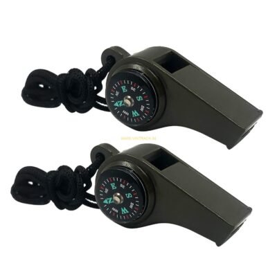 3-in-1 Multi-Function Whistle – Emergency Survival, Safety & Sports Whistle with Built-in Compass, LED Light, and Fire Starter