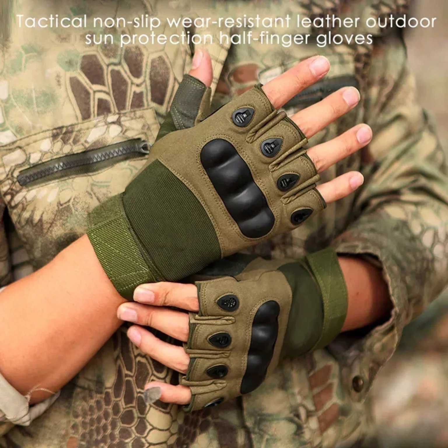 Half Finger Tactical Cycling Gloves for Men & Women – Breathable, Anti-Slip, Durable Sports Gloves. - Image 2