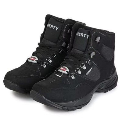 Liberty Men’s Black Bike Riding Shoes - Durable, Comfortable & Stylish Cycling Footwear.