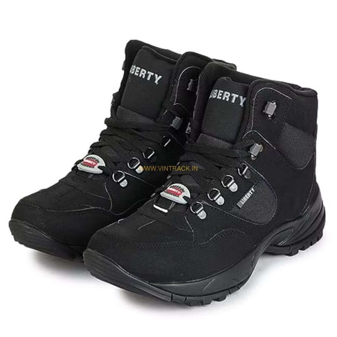 Liberty Men’s Black Bike Riding Shoes - Durable, Comfortable & Stylish Cycling Footwear.