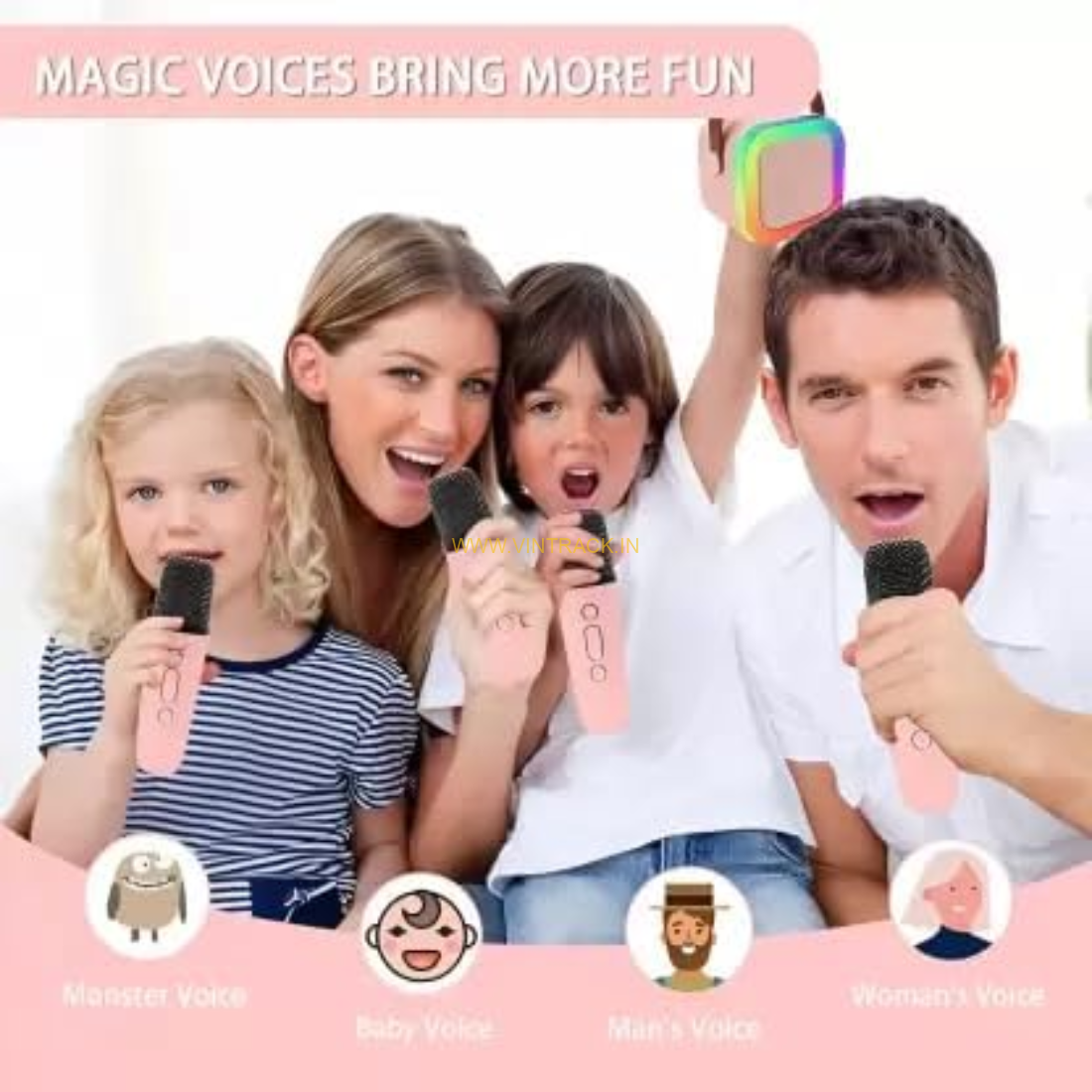 Mini Portable Bluetooth Karaoke Speaker with Wireless Microphone – Dynamic Lights, Perfect for Birthday Gifts, Home KTV, Outdoor & Travel - Image 6