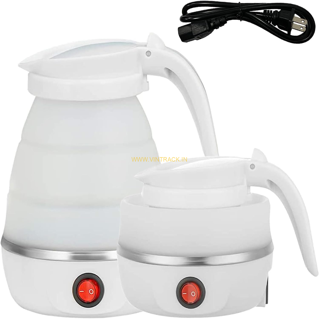 Travel Foldable Electric Kettle – Collapsible Silicone Electric Kettle for Boiling Water, Coffee, Tea & Milk – Compact & Portable
