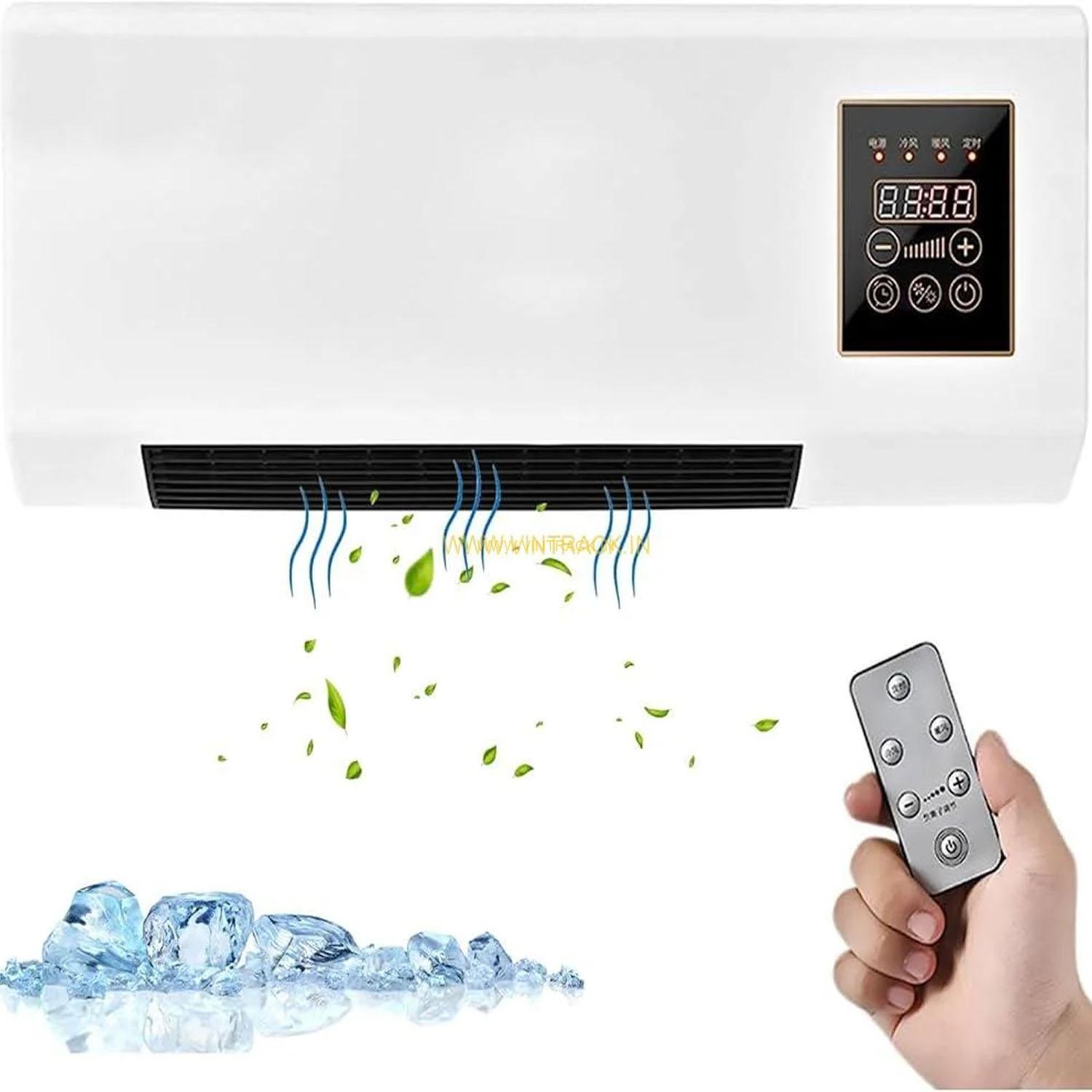 Compact Dual‑Mode Mini Wall‑Mounted Air Conditioner – Cooling & Heating Fan with Digital Display & Remote Control