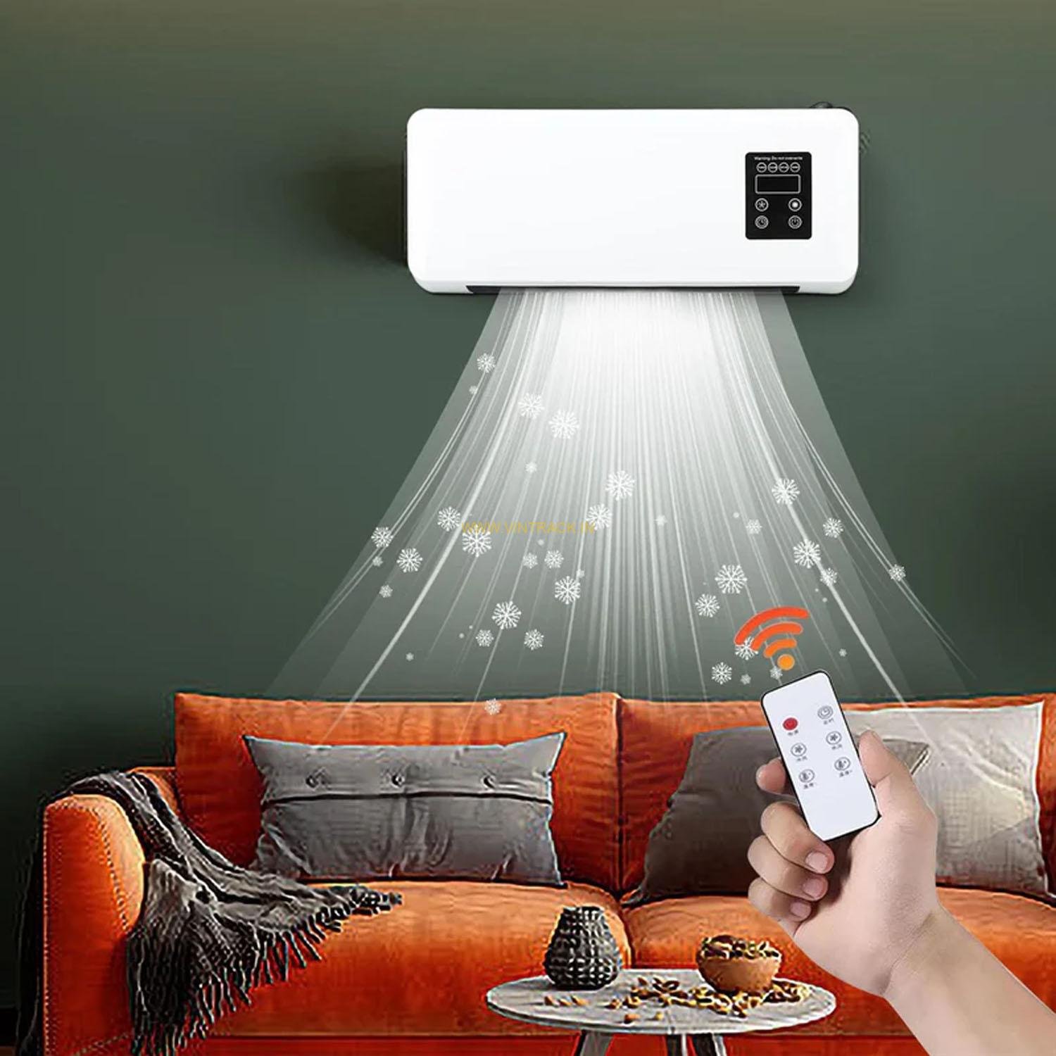 Compact Dual‑Mode Mini Wall‑Mounted Air Conditioner – Cooling & Heating Fan with Digital Display & Remote Control - Image 2