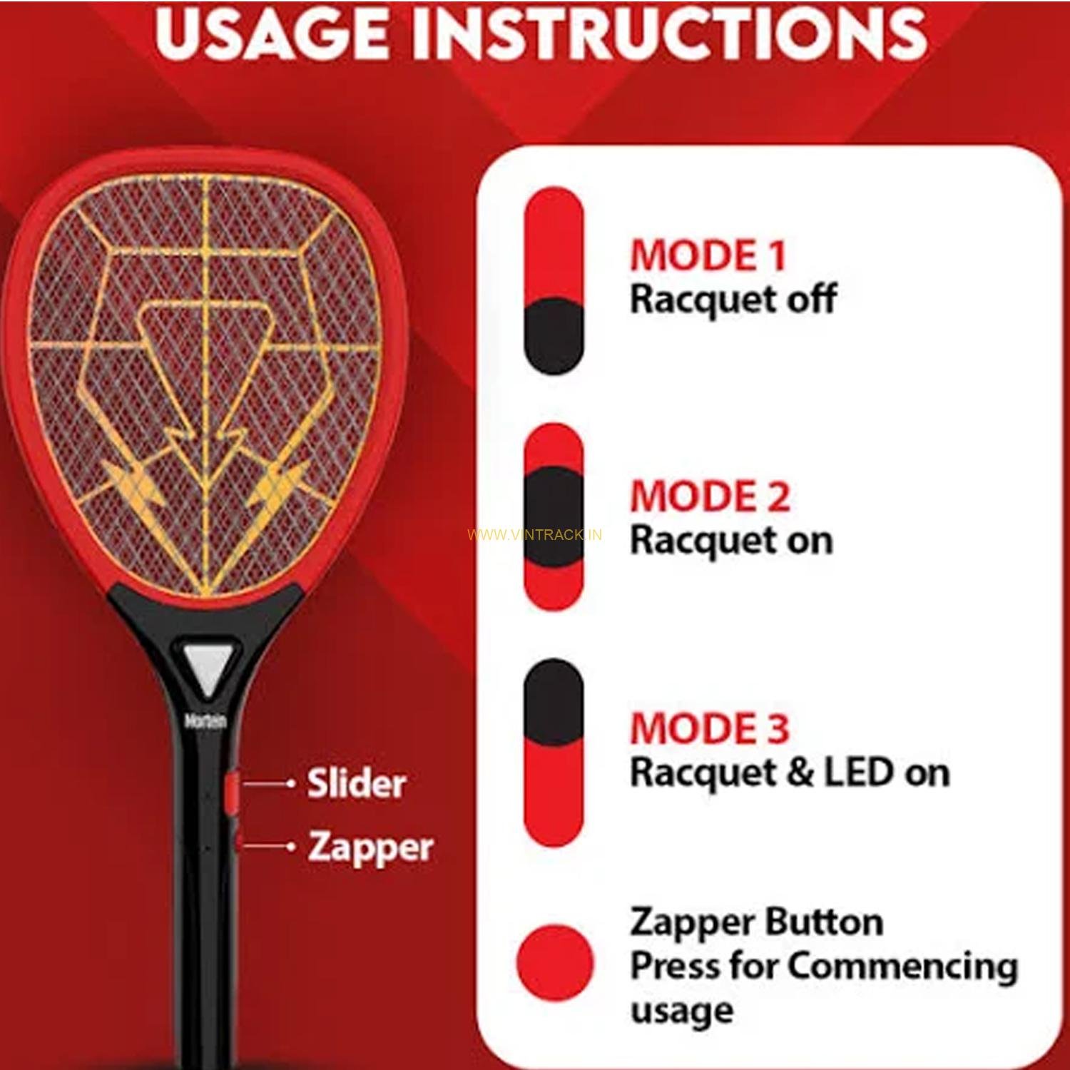 Electric Mosquito Racket Bat – Rechargeable Insect Killer with Powerful Mesh & LED Light | Safe & Portable Fly Swatter for Home & Outdoor Use - Image 5