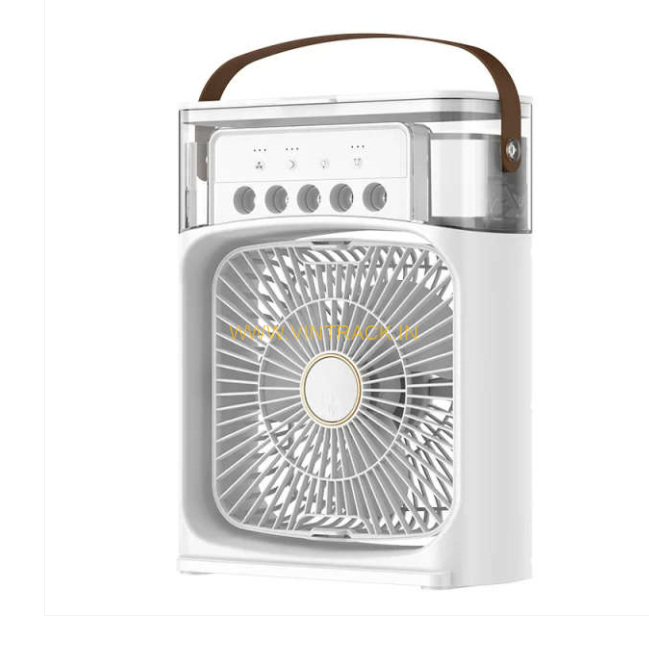 Portable Air Conditioner Fan, 500 ml Water Tank USB Personal Cooler, Mini Humidifier Fan with 7 Colors LED Light, 3 Timer, 3 Wind Speeds, 3 Spray Modes for Office, Home White Color (mini fan)