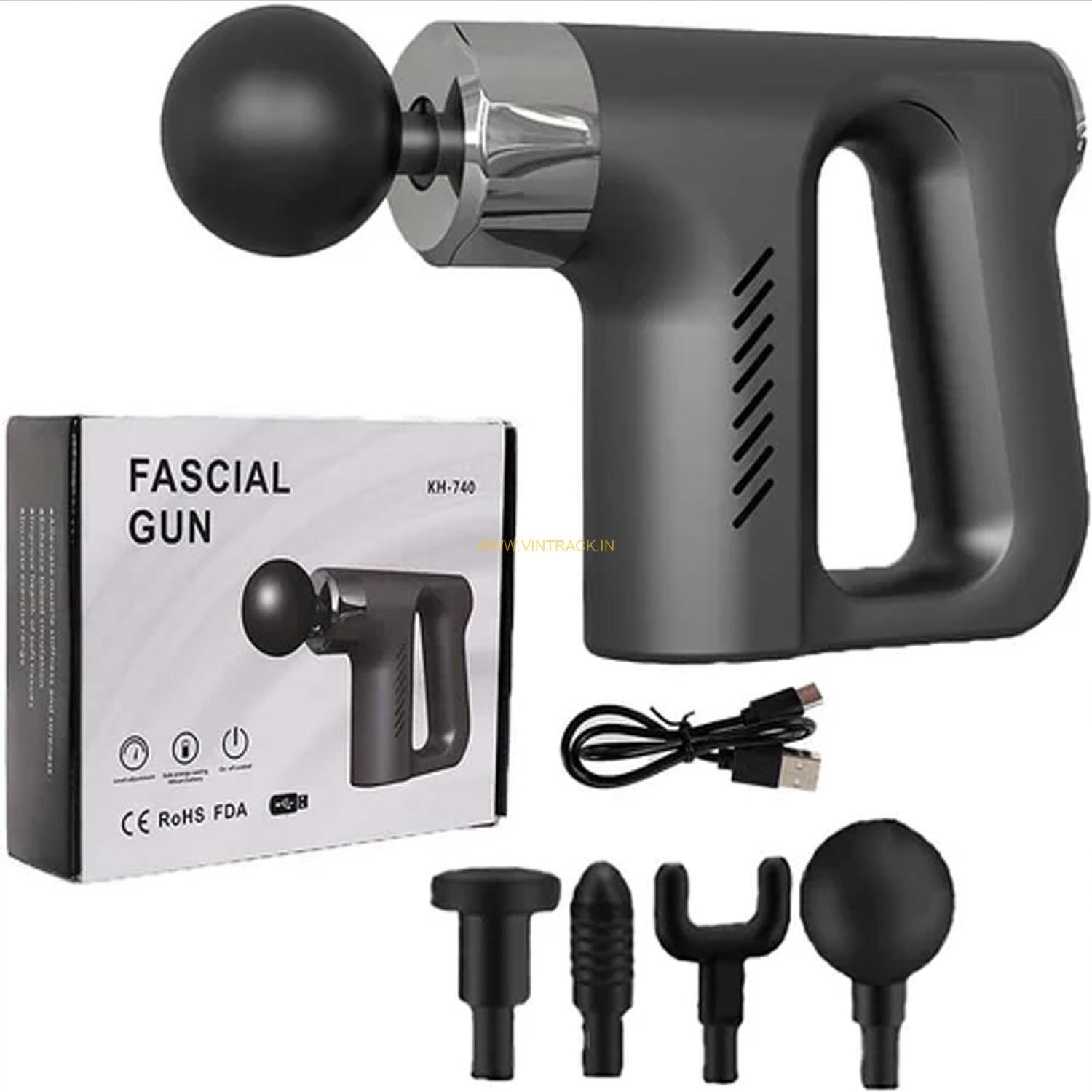 Deep Tissue Massage Gun for Pain Relief – Portable Percussion Massager with 6 Heads & 30 Speed Levels
