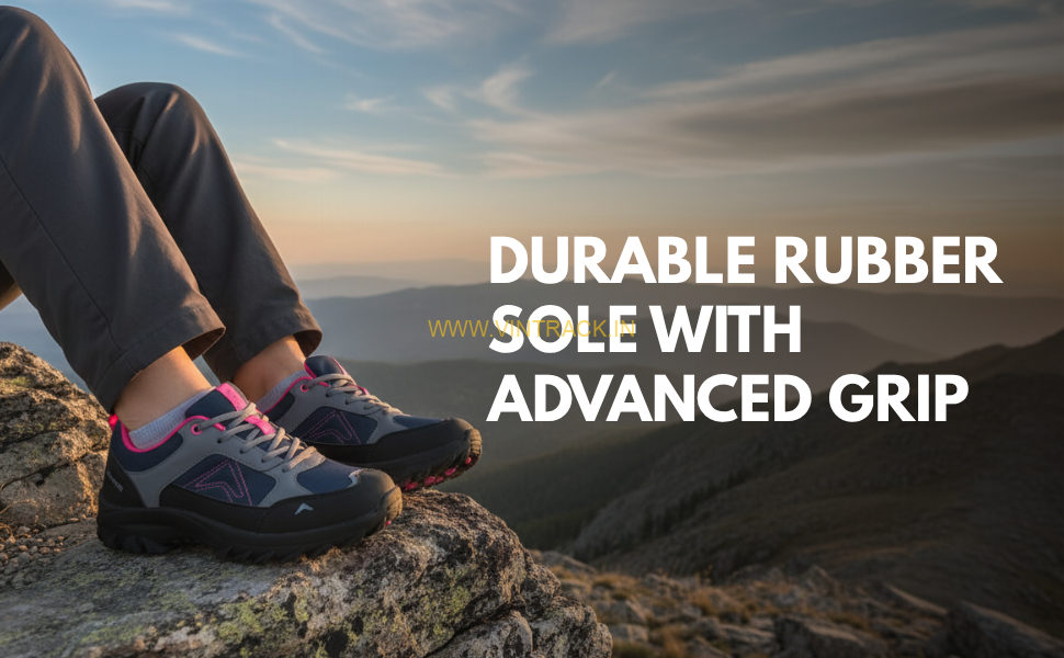 Buy ADVENTRA Women's Low Ankle Hiking Shoes - EH 500 | Non-Slip, Lightweight Trail Shoes for Outdoor Trekking & Walking Multicolor (UK Footwear Size System, Adult, Men, Numeric, Medium, 4) - Image 8