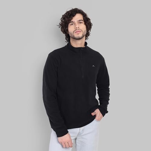 Classic Black Fleece Jacket for Men – Half Zip, Lightweight & Cozy ET 1000 Pullover Amazon.in: Clothing & Accessories - Image 6
