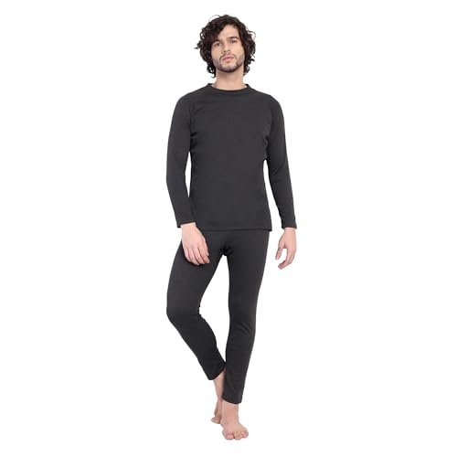 Buy ADVENTRA Men's Fleece Thermal Bottom, Warm Winter Base Layer Leggings, Lightweight Stretchable Inner Wear for Cold Weather, Trekking, Outdoor Activities (L)