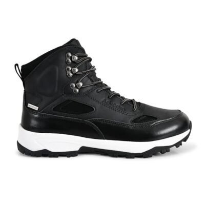 Buy  Men’s Waterproof Trekking Shoes | Edge ET 1105 | Mid-High Ankle Hiking Boots | Cushion Comfort | Anti-Slip Grip | Black Outdoor Trail Shoes