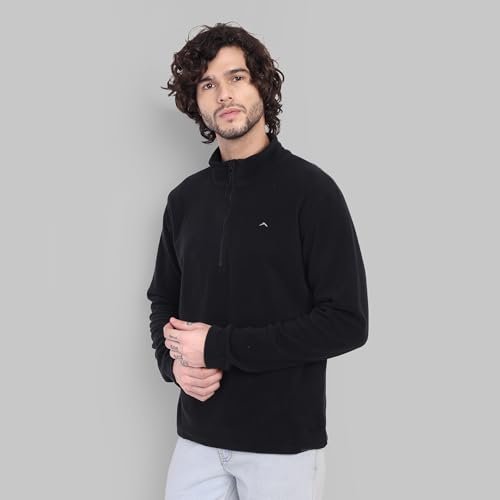 Classic Black Fleece Jacket for Men – Half Zip, Lightweight & Cozy ET 1000 Pullover Amazon.in: Clothing & Accessories - Image 7