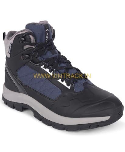 Buy ADVENTRA Men's Waterproof Hiking Boots, Mid-Top Ankle, French Navy Blue, Round Toe, Anti-Slip Grip for Mountain Trail Trekking, WH1104