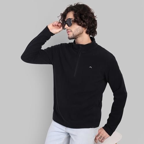 Classic Black Fleece Jacket for Men – Half Zip, Lightweight & Cozy ET 1000 Pullover Amazon.in: Clothing & Accessories - Image 4