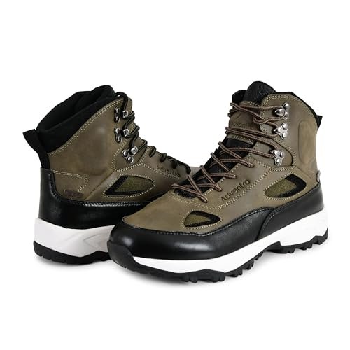 Buy Men’s Waterproof Edge Trekking Shoes | Mid-High Ankle Hiking Boots | Cushion Comfort | Anti-Slip Grip | Khaki – ET 1105 - Image 2