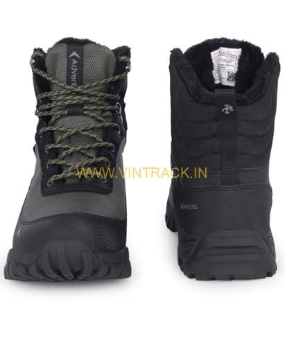 Buy ADVENTRA Men's Waterproof Hiking Boots, Mid-Top, Uniform Green, Round Toe, Mountain Trekking, Anti-Slip Grip, Lace-Up Closure, ET1101 - Image 5