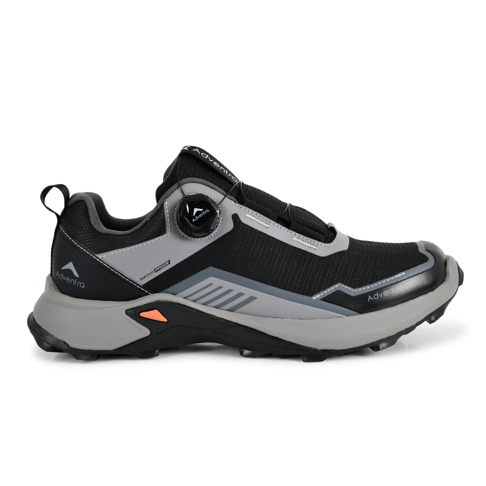 Men Waterproof Low-Top Hiking Shoes with Auto-Lacing (ET1102) Grey - Image 3