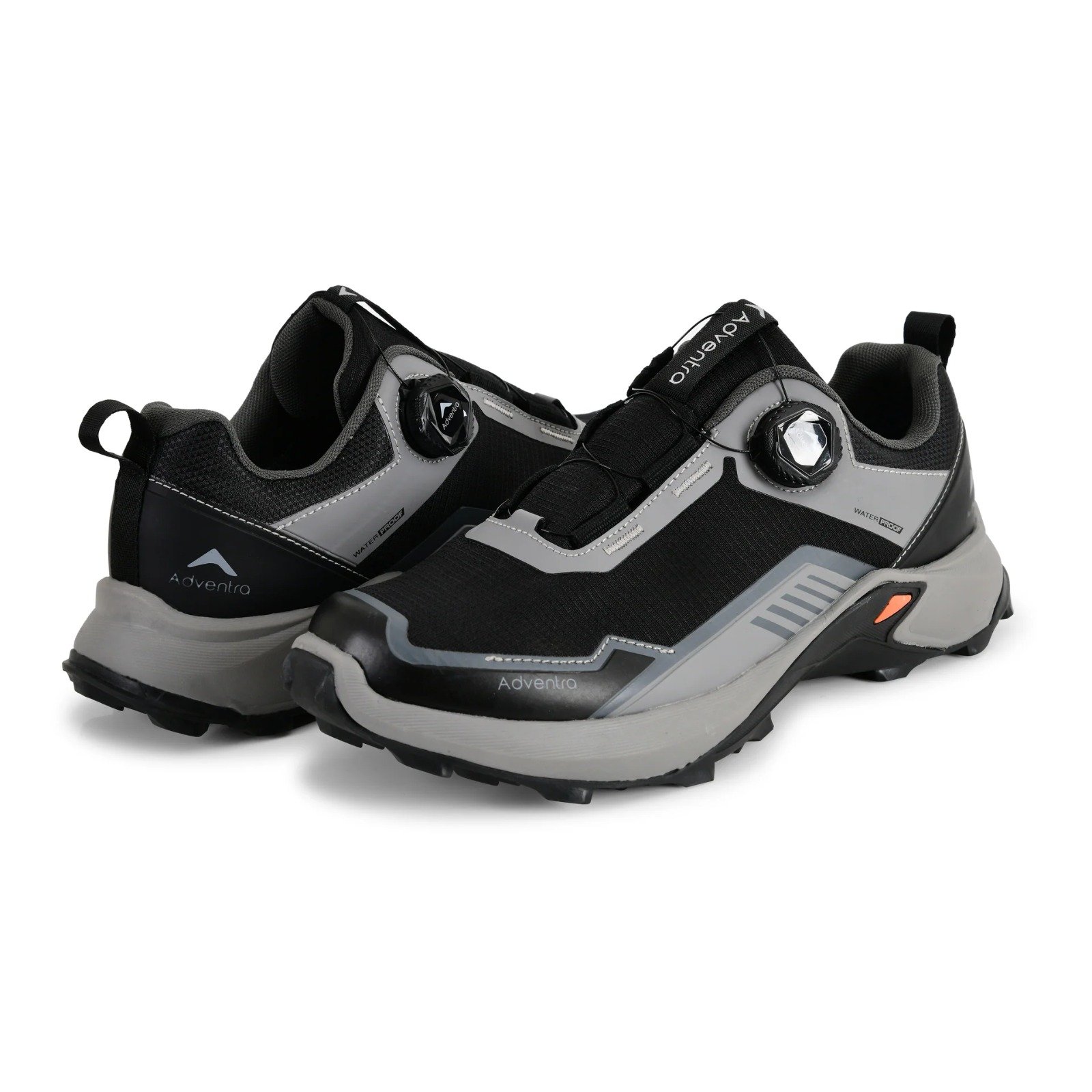 Men Waterproof Low-Top Hiking Shoes with Auto-Lacing (ET1102) Grey - Image 4